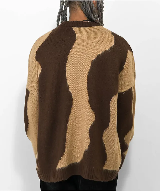 Ragged Priest Culprit Wave Brown Knit Sweater Pueblo Mall