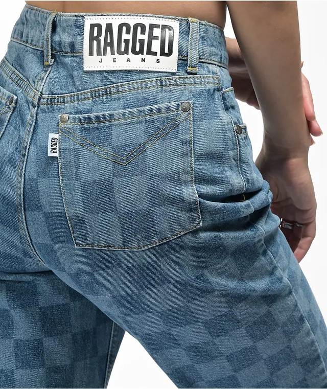 Jeans with checkered patches store