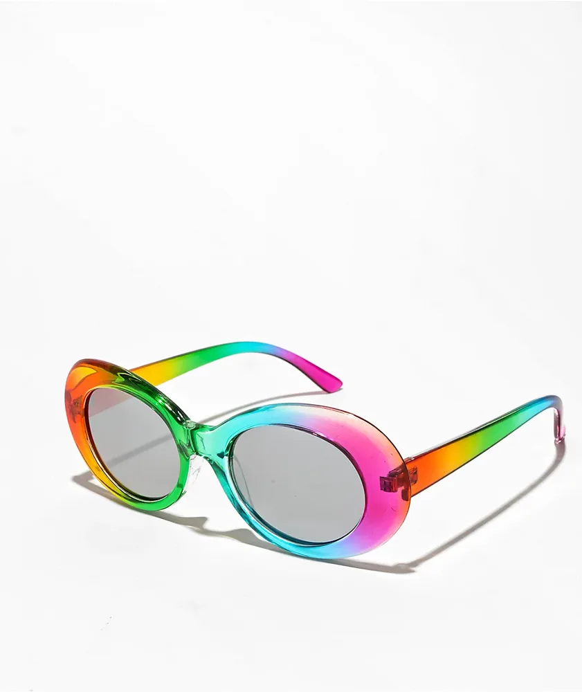Rainbow deals circle sunglasses