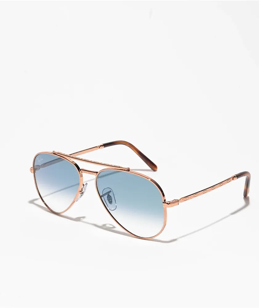 Ray ban rose gold aviator sunglasses online