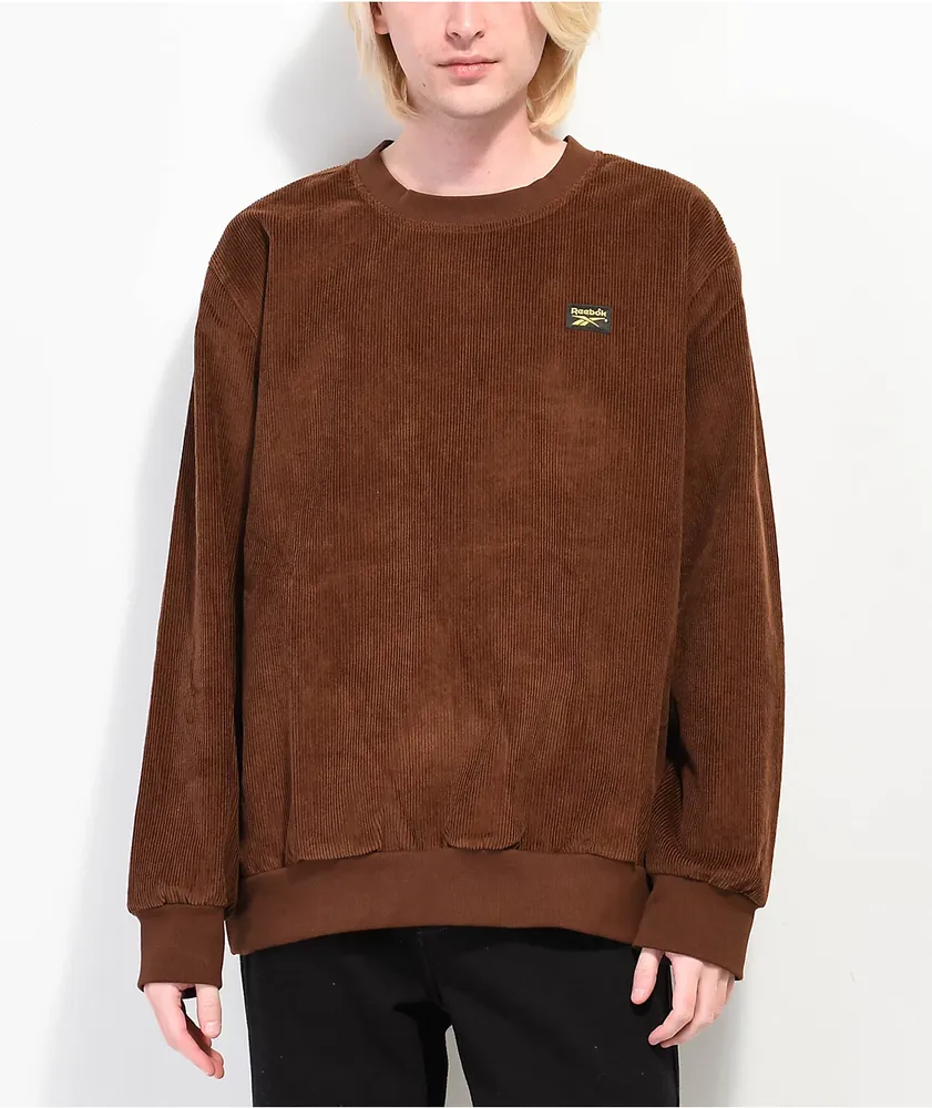 Reebok Classics Brown Corduroy Crewneck Sweatshirt at