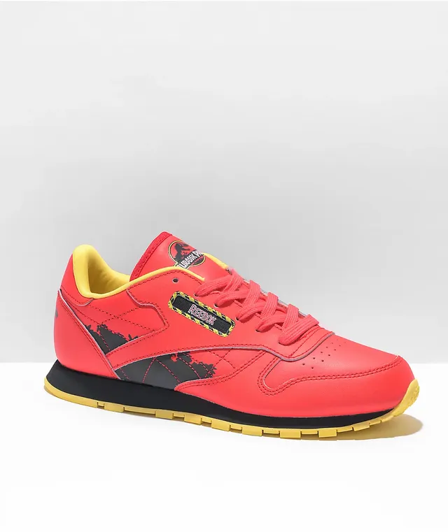 Reebok red leather sneakers outlet