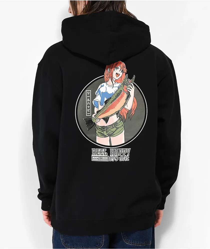 Reel Happy Co. Masu Black Hoodie The Pen Centre