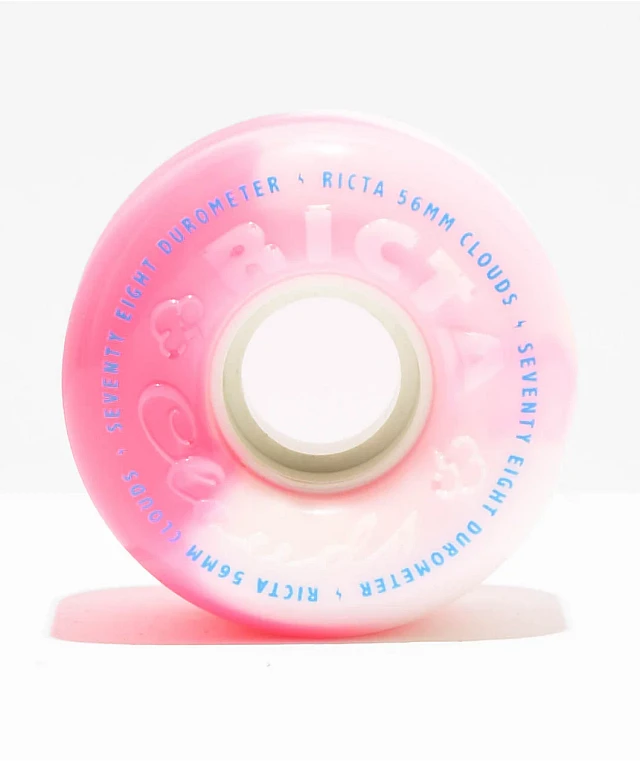 Ricta Clouds 56mm 78a Pink Swirl Skateboard Wheels | Arden Fair