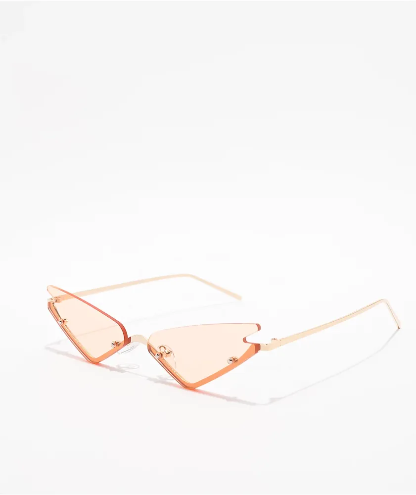 Orange rimless sunglasses 2025