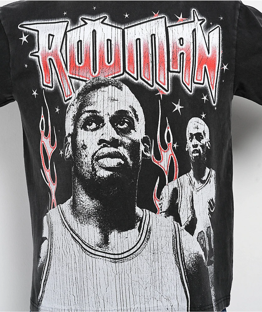 Rodman Apparel Zilla Panel Washed Black T-Shirt at Hamilton Place