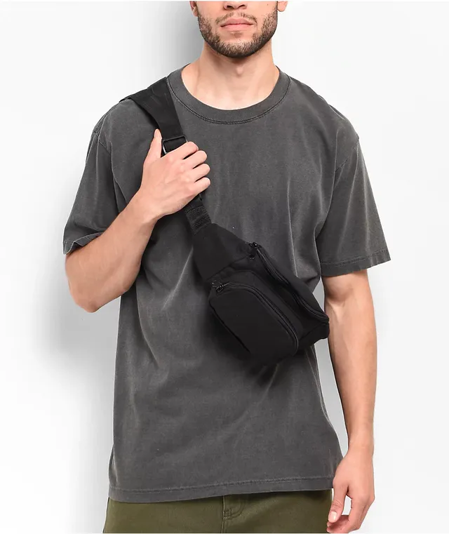 Black canvas fanny pack sale