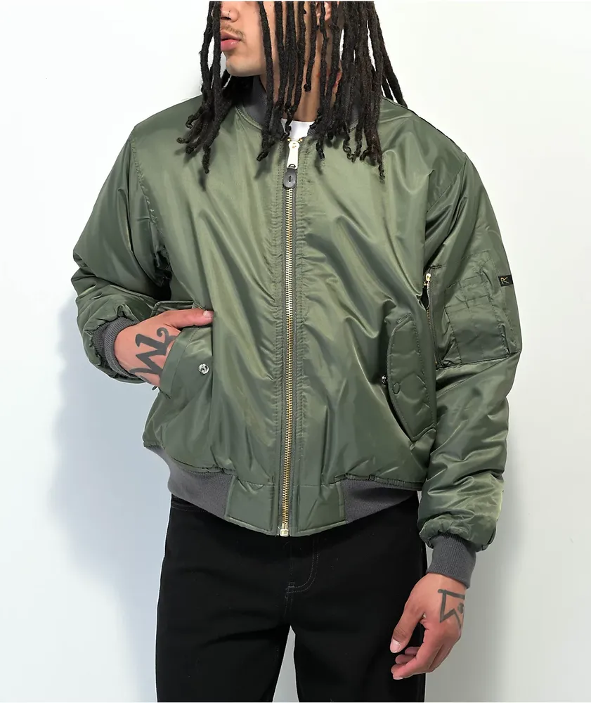 Sage green flight jacket cheap
