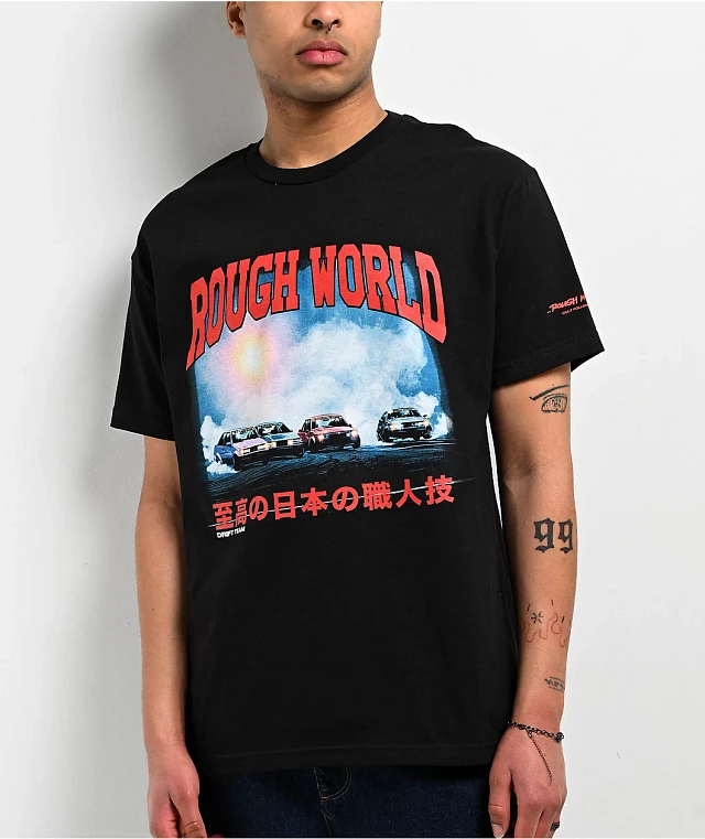 Rough World Drift Black T-Shirt | Pueblo Mall