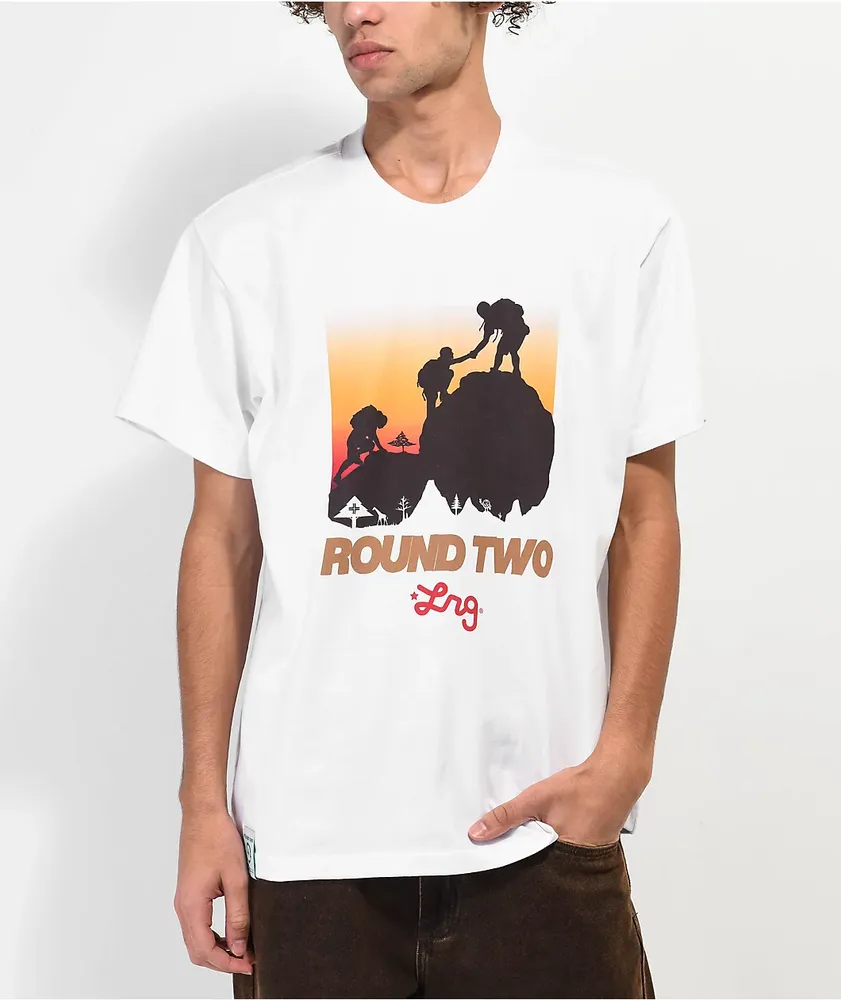 Round Two x LRG Hiking White T Shirt Hamilton Place