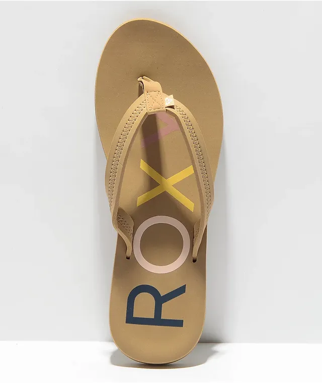 Roxy tan top flip flops
