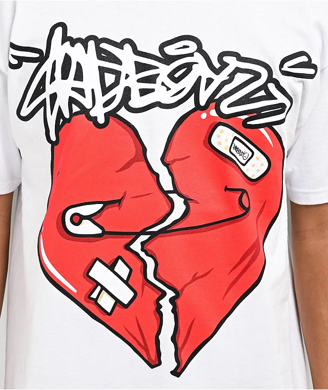 SAD BOYZ by Junior H Broken Heart White T-Shirt | Mall of