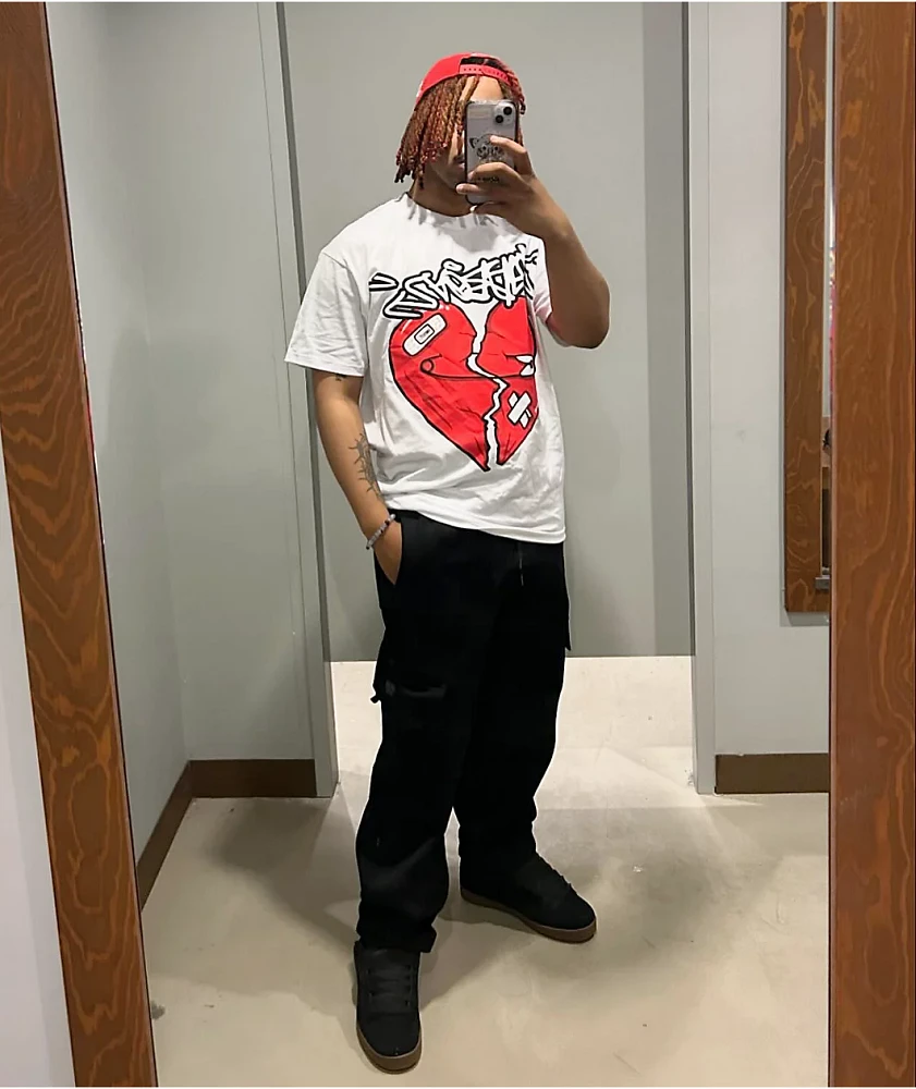 SAD BOYZ by Junior H Broken Heart White T-Shirt | Mall of