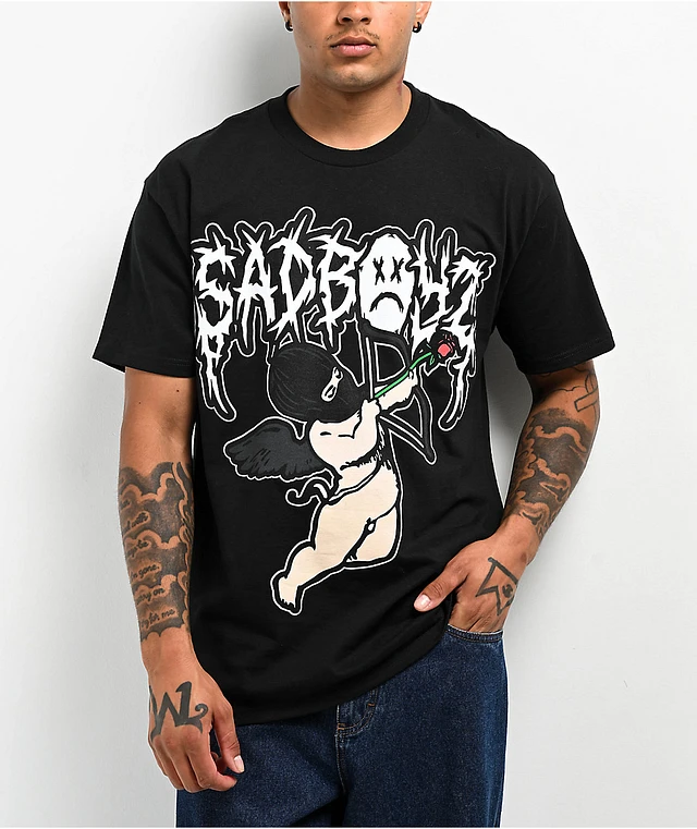 SAD BOYZ by Junior H Arrow Black T-Shirt | MainPlace Mall