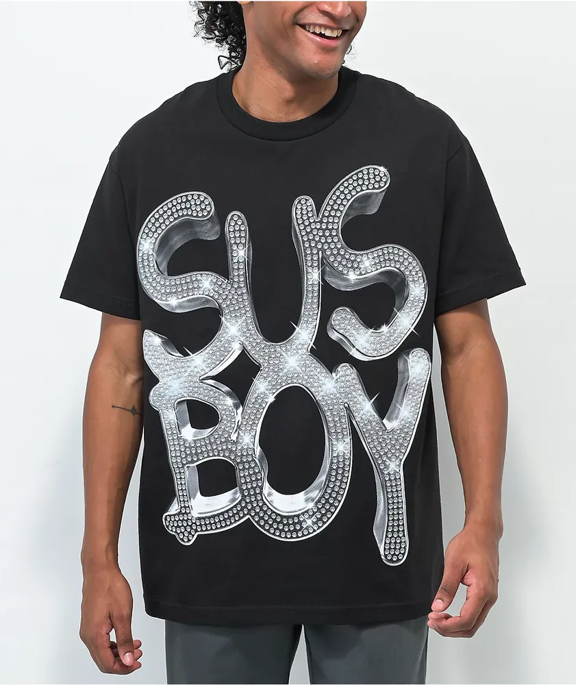 SUS BOY Iced Out Black T Shirt Hamilton Place