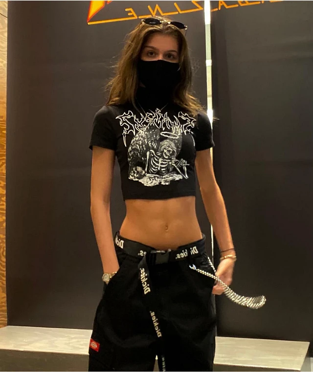 SWIXXZ Best Wishes Buckle Black Mock Neck Crop Top at Hamilton