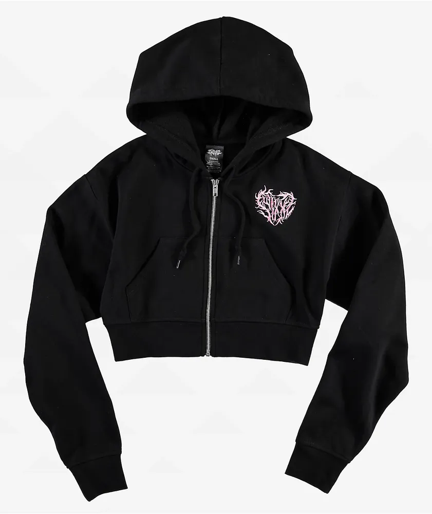 SWIXXZ Centipede Black Crop Zip Hoodie at CoolSprings Galleria in