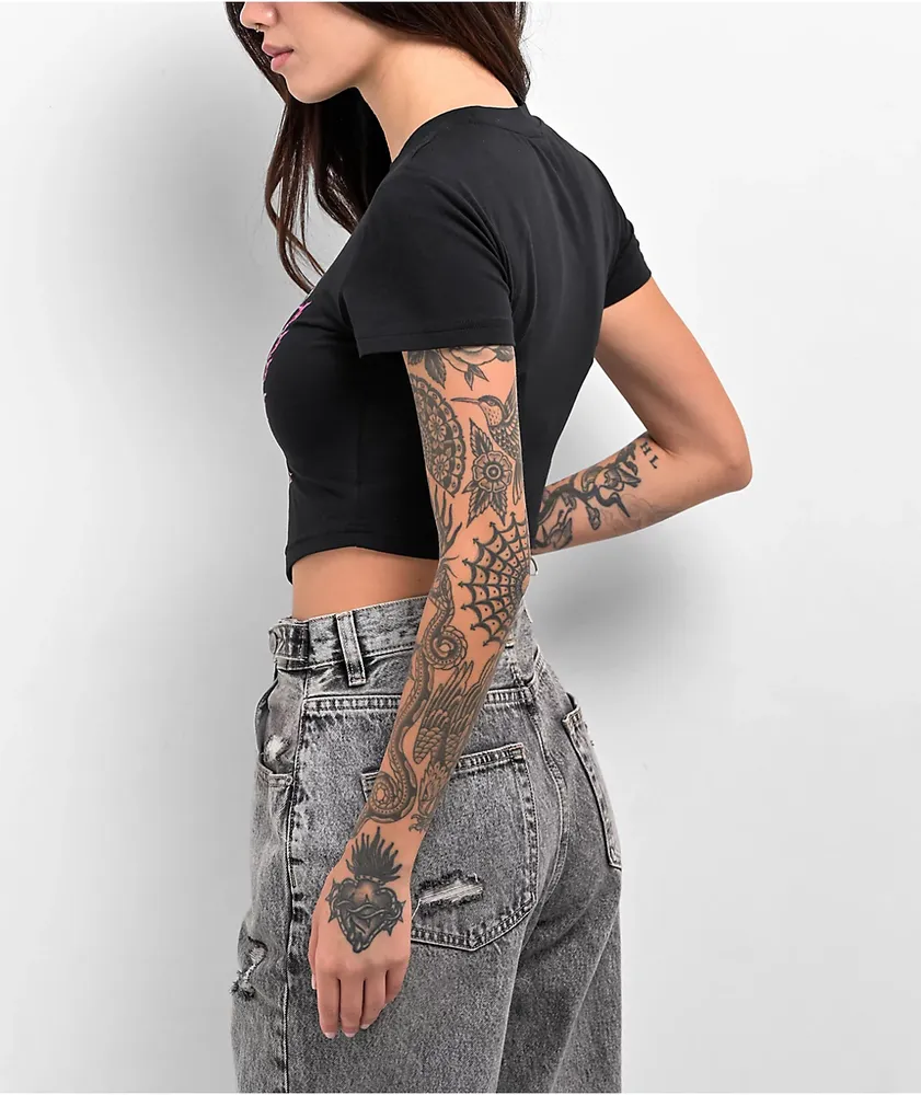 新品 AM1366 Lindsay logo tops black Midnight-Studios-Monogram-LS-