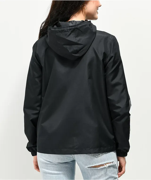 SWIXXZ Geometric Black Windbreaker Jacket at Coquitlam
