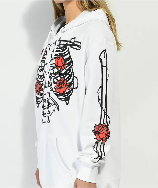 SWIXXZ Skeleton White Zip Hoodie at Hamilton Place in Chattanooga, TN