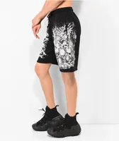 SWIXXZ Skull Pile Black Sweat Shorts | Mission Valley