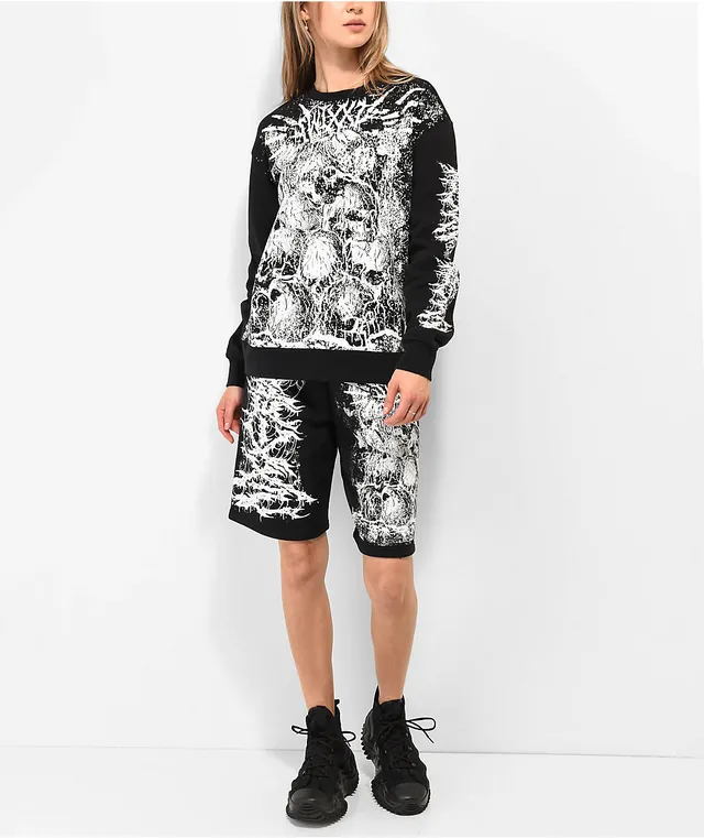 SWIXXZ Skull Pile Black Sweat Shorts Hamilton Place