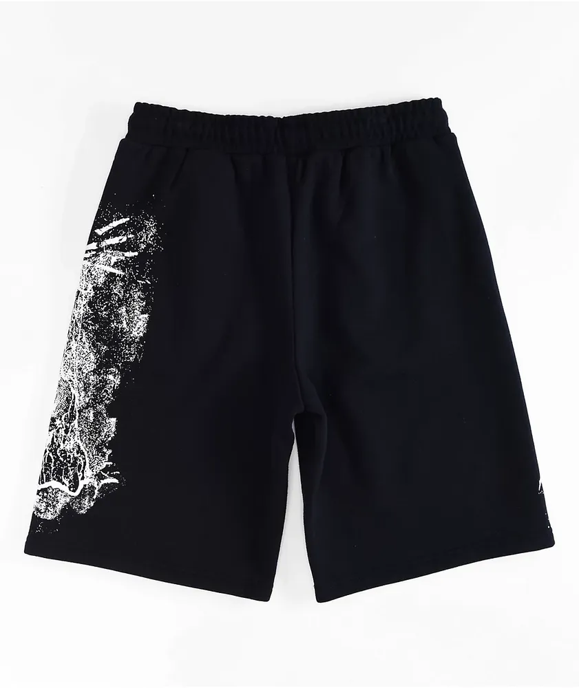 SWIXXZ Skull Pile Black Sweat Shorts | Mission Valley