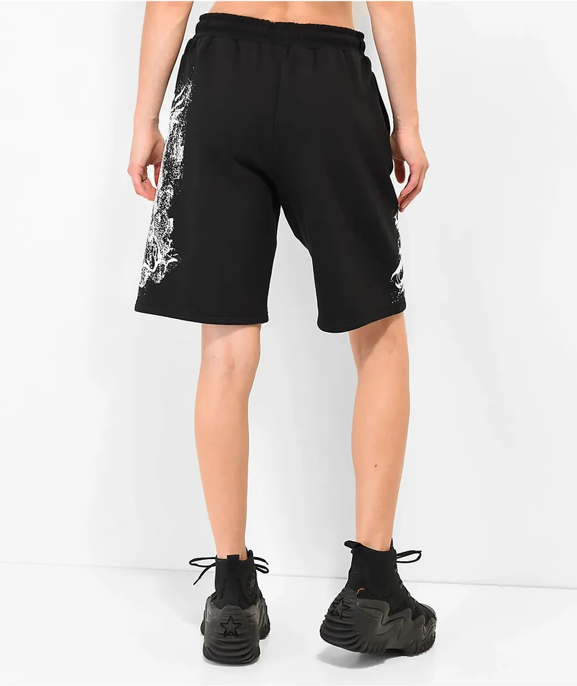 SWIXXZ Skull Pile Black Sweat Shorts | Mission Valley