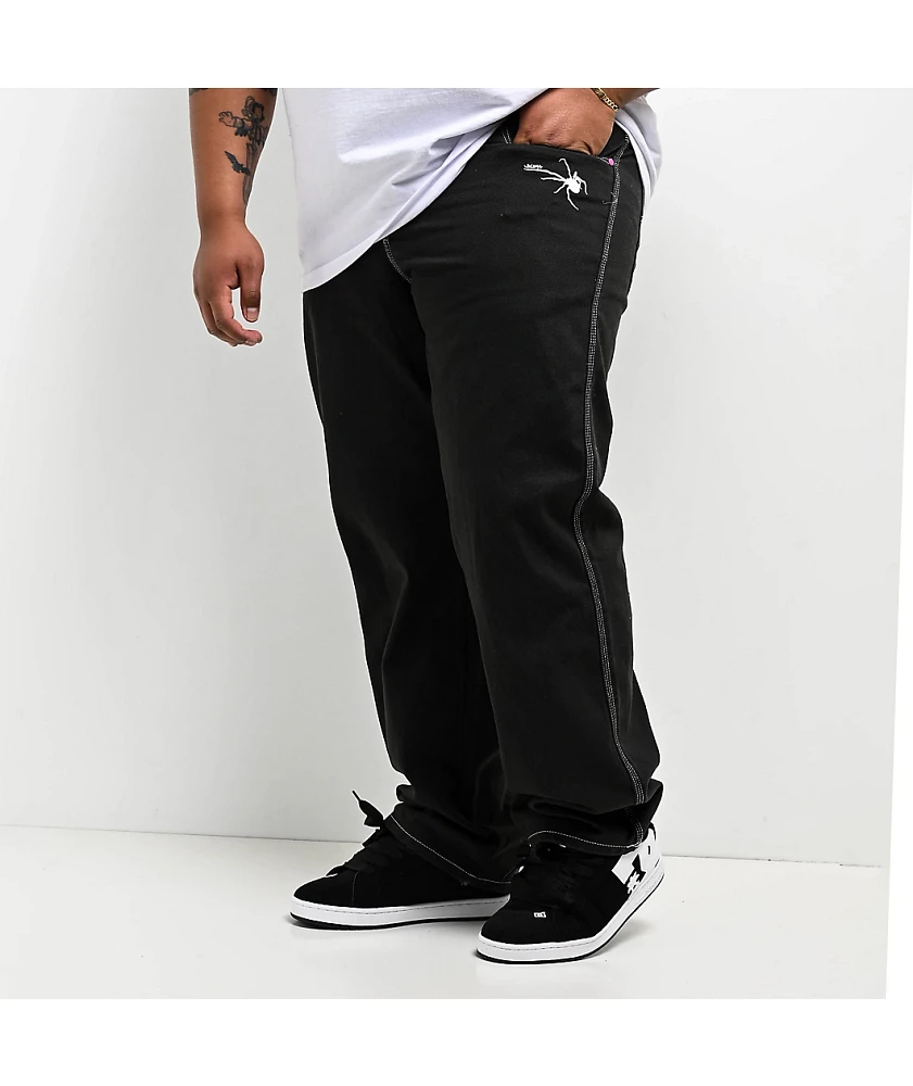 Salem7 Spider Web Black Denim Jeans | MainPlace Mall