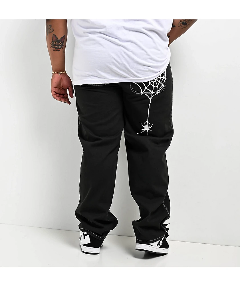 Salem7 Spider Web Black Denim Jeans | Connecticut Post Mall