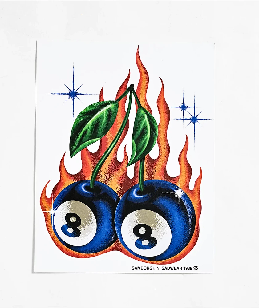 Samborghini 8 Ball Cherry Print Artwork | MainPlace Mall