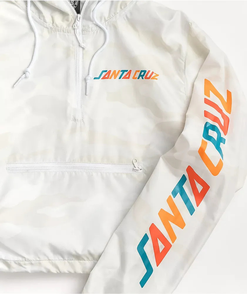Santa Cruz Color Strip White Crop Anorak Jacket Mall of America