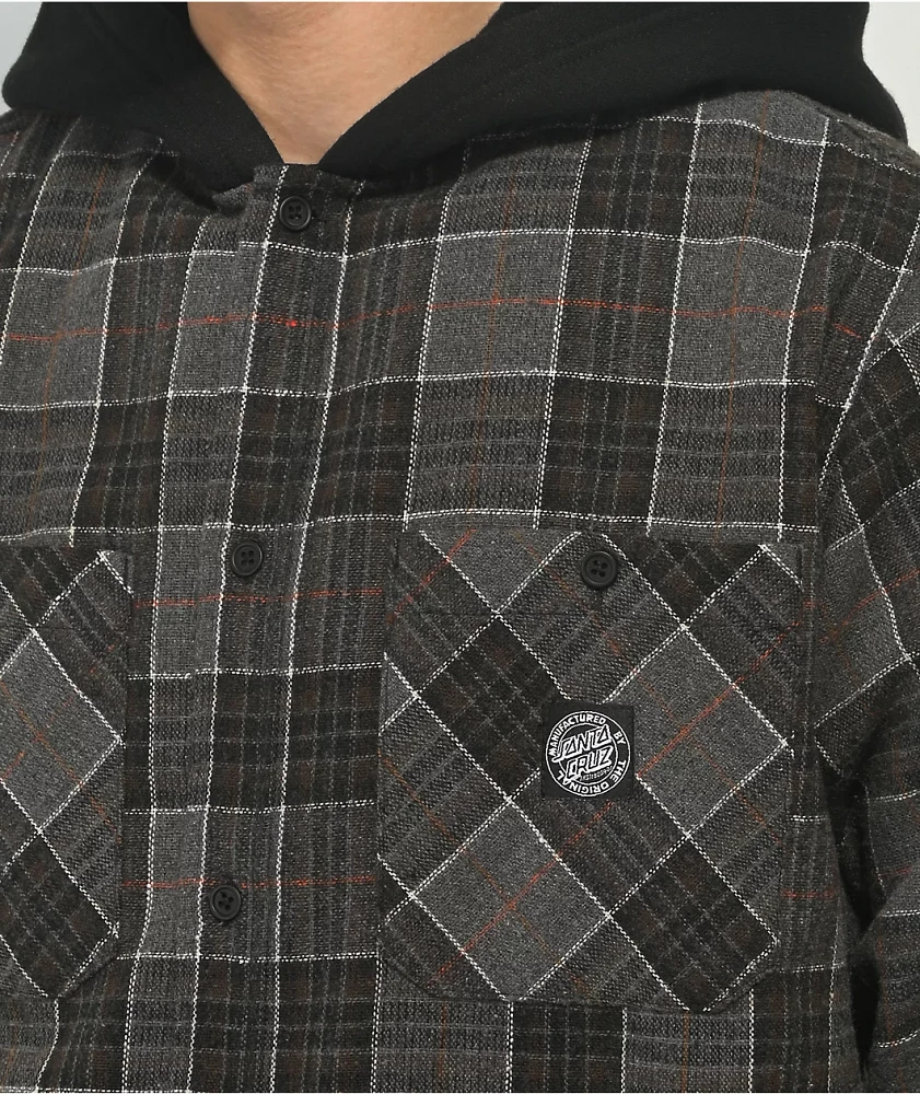 Santa Cruz Costa Black Hooded Flannel Shirt | Liberty Center