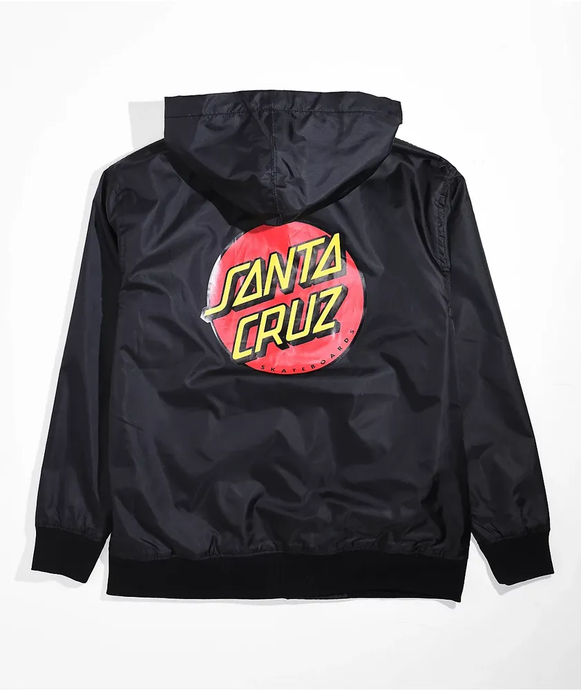 Santa cruz dot shop hooded windbreaker jacket black