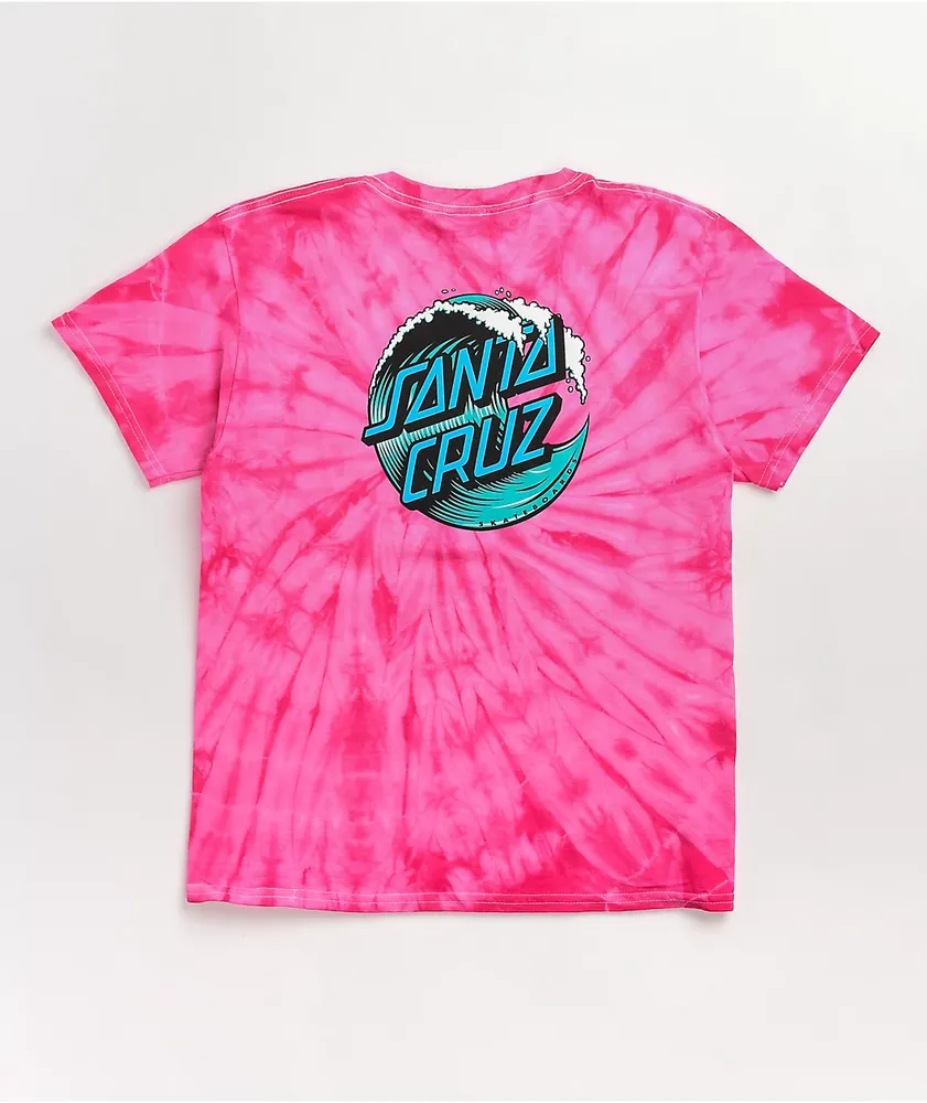 Santa Cruz Kids Wave Dot Pink Tie Dye T Shirt CoolSprings Galleria