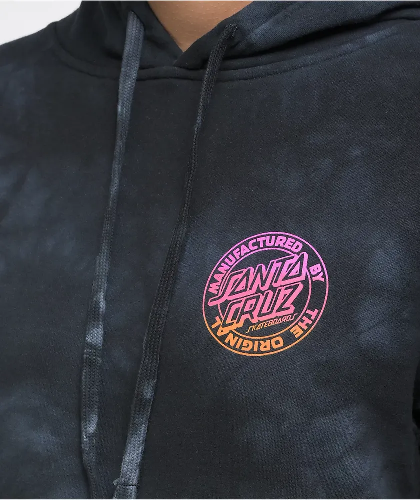 Santa Cruz Mono Group Dot Faded Black Tie Dye Hoodie Mall of