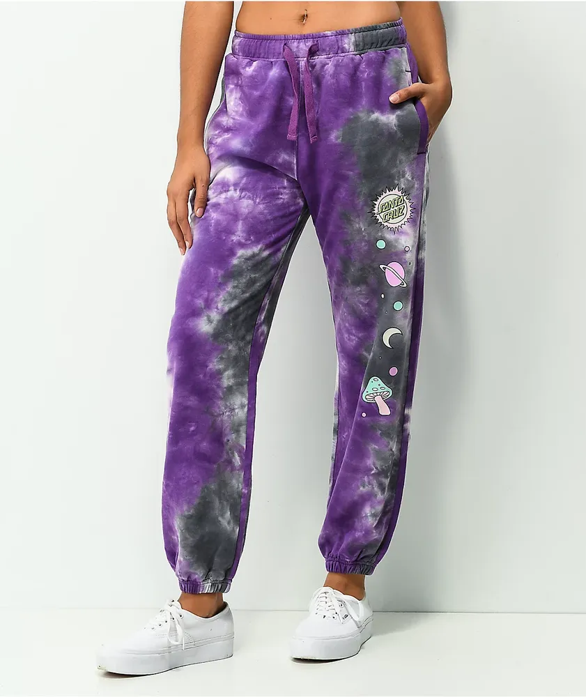 Tie dye joggers top purple