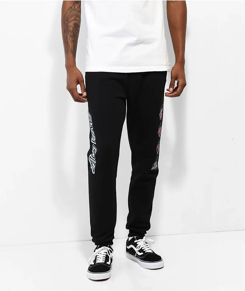 White sweatpants with black top stripe