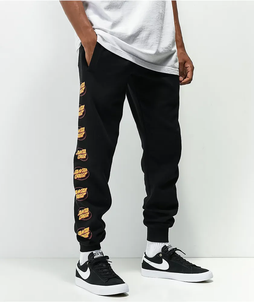 Santa Cruz Oval Dot Black Sweatpants | Pueblo Mall