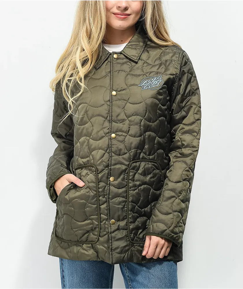 Santa Cruz Oval Line Dot Olive Quilted Chore Jacket CoolSprings