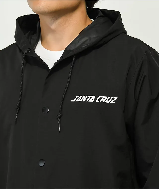 Santa Cruz Screaming Hand Flash Black Hooded Coaches Jacket at