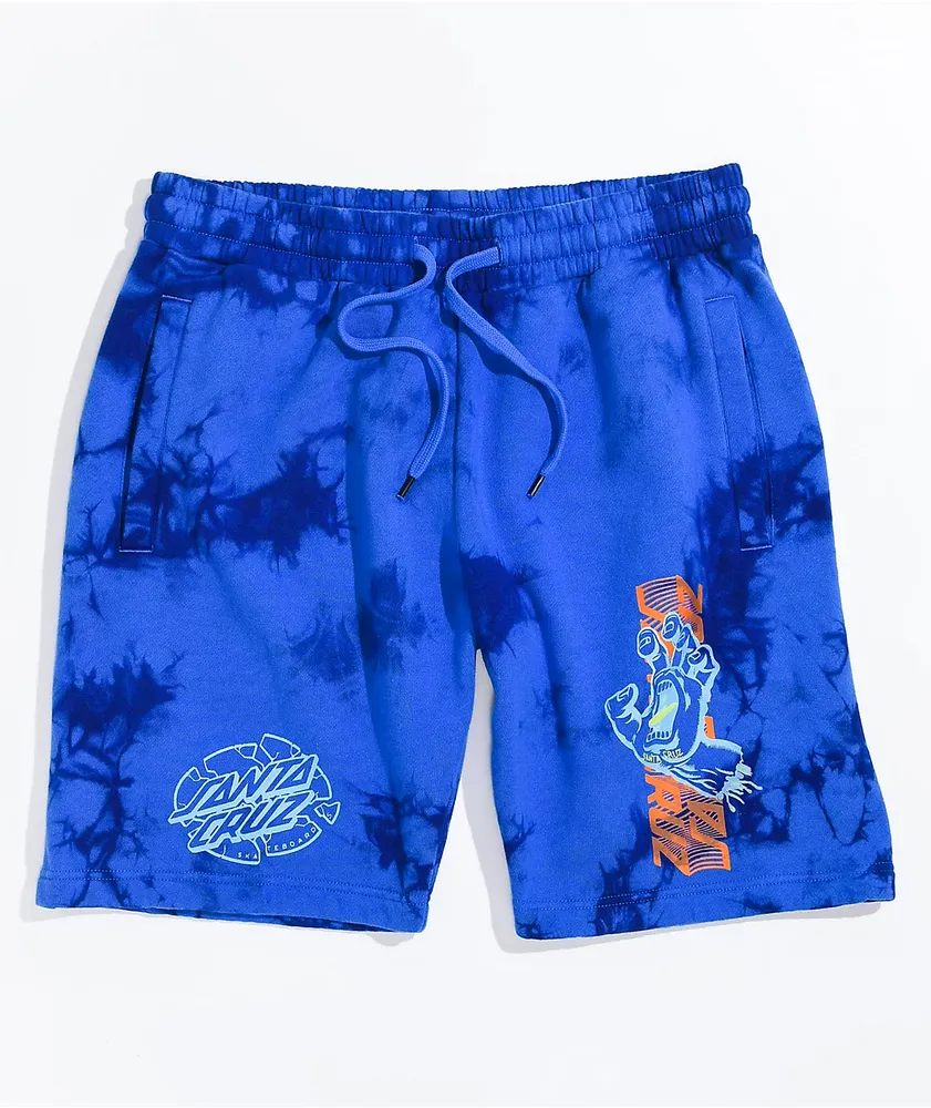 Santa Cruz Split Hand Broken Dot Blue Tie Dye Sweat Shorts