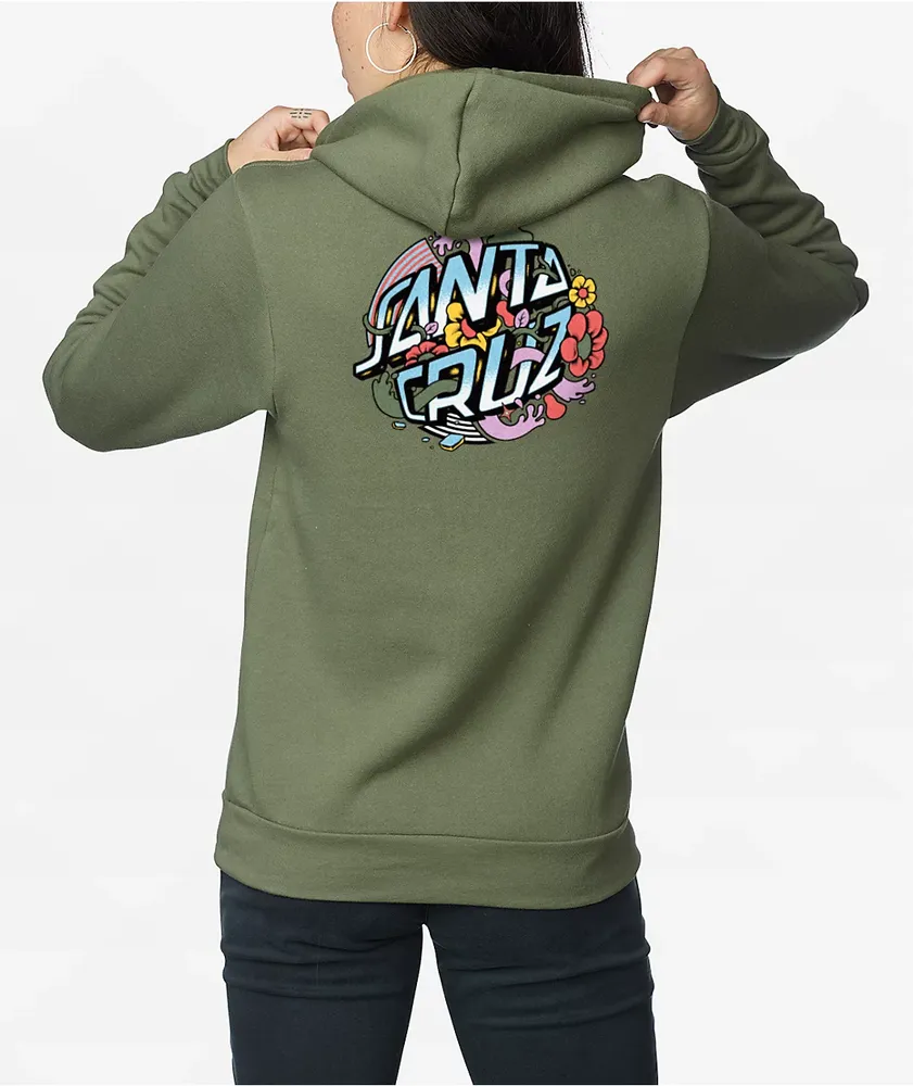 Santa Cruz Strange Fisheye Dot Green Hoodie Shop Midtown