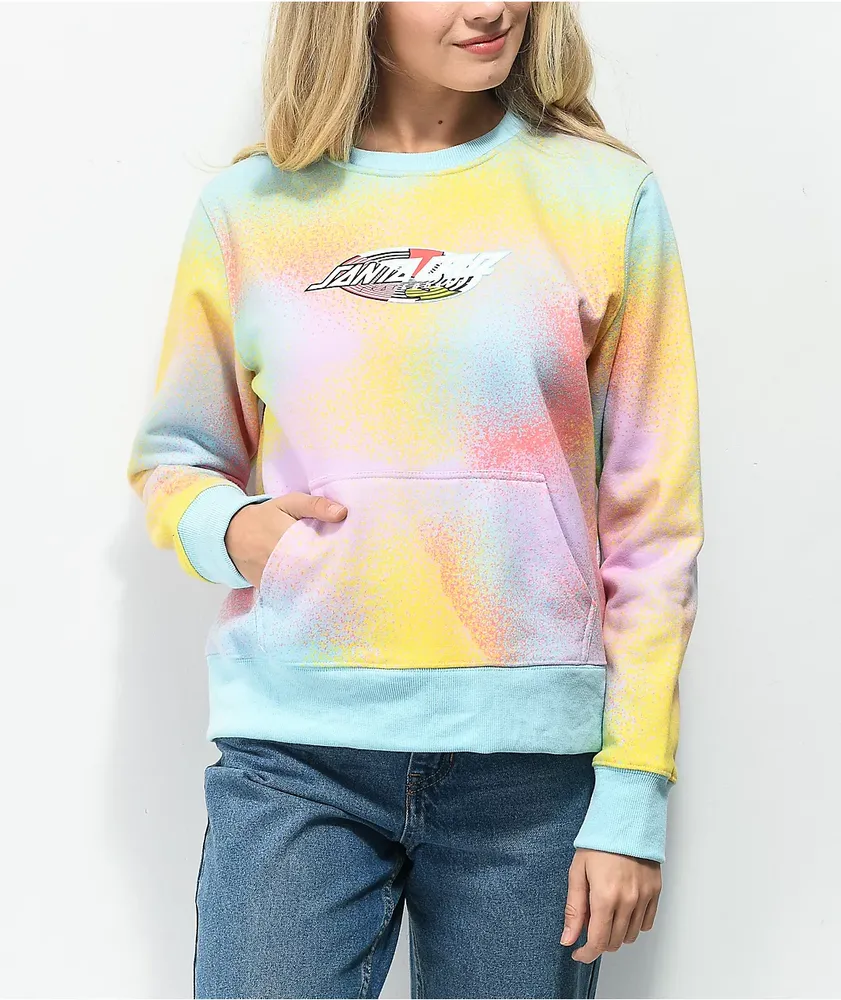 Santa Cruz Strange Oval Stripe Dot Tie Dye Crewneck Sweatshirt