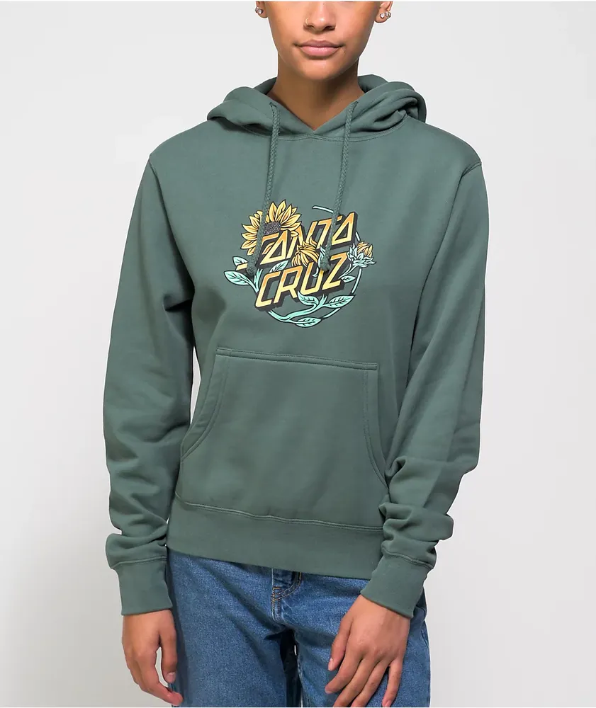 Santa Cruz Sunflower Dot Green Hoodie Hamilton Place