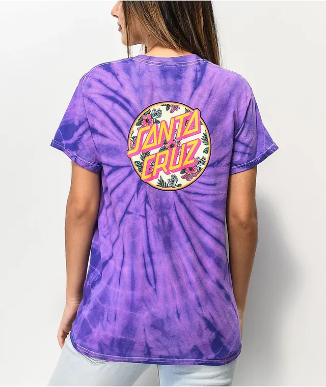 Santa Cruz Vacation Dot Purple Spider Tie Dye T Shirt