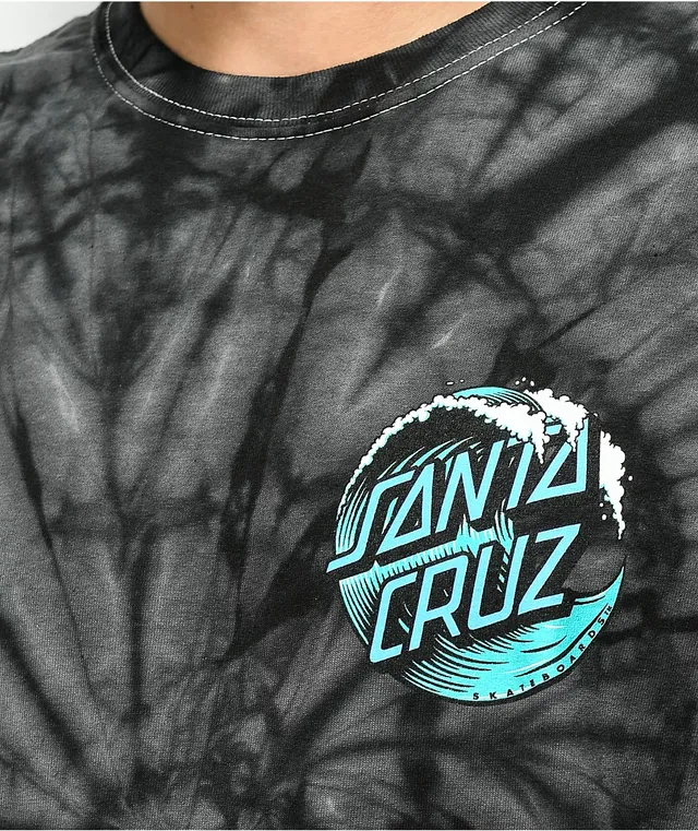 Santa Cruz Wave Dot Black Spider Tie Dye T Shirt Pueblo Mall