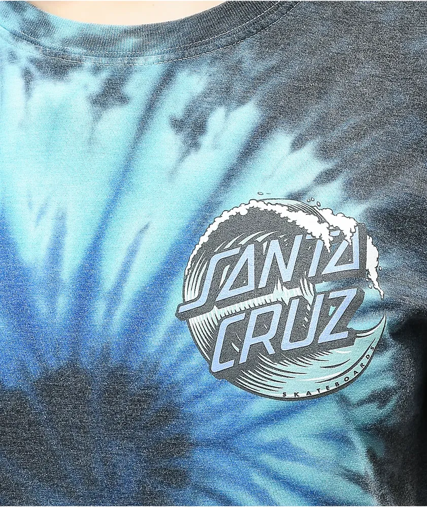 Santa cruz blue store tie dye shirt