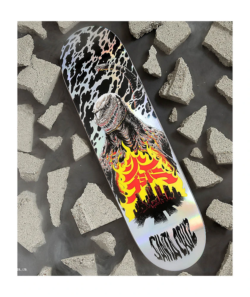 Deck De Skateboard SANTA CRUZ Knox FIREPIT Old School - Forme Shaped, Brillant Dans Le Noir