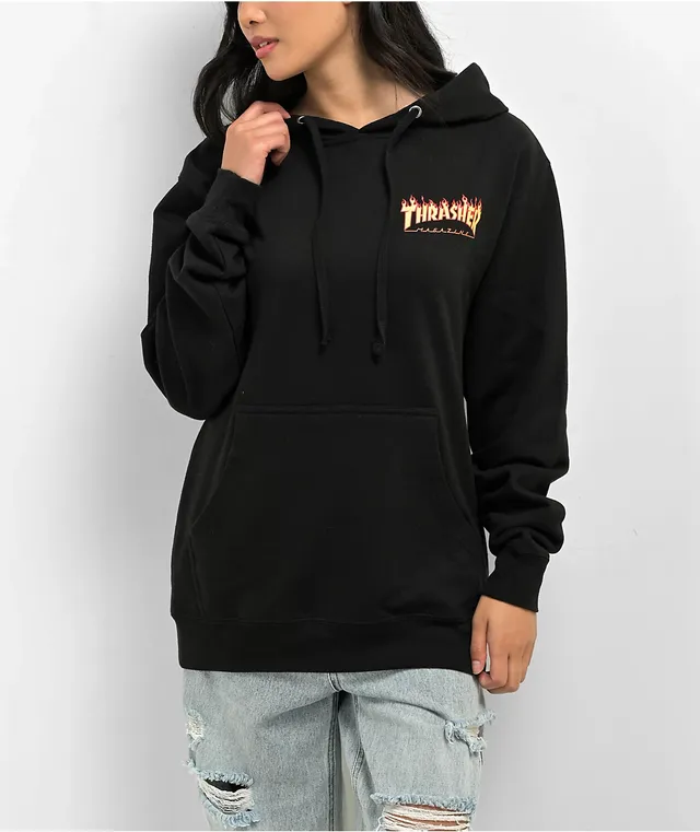 Thrasher flame on sale hoodie women's